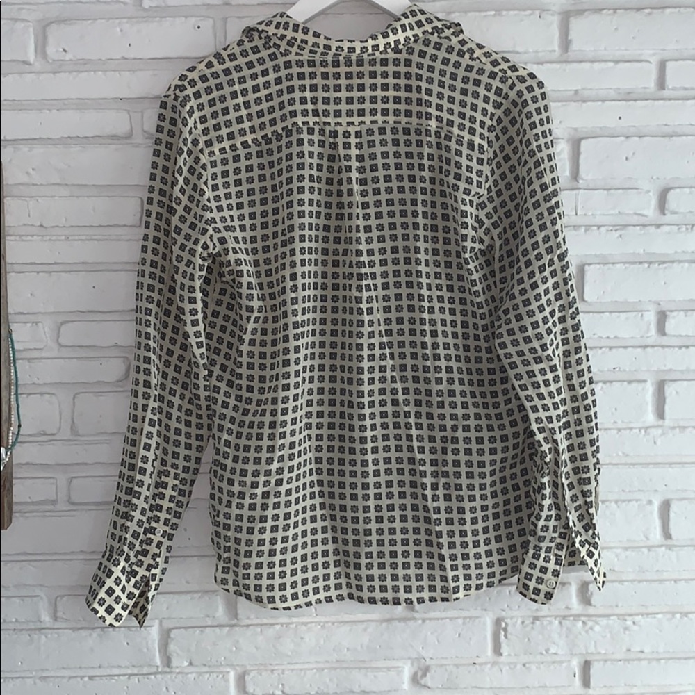Joe Fresh Geometric Print Blouse Lightweight Work Office Chic Top Medium - Picture 5 of 5